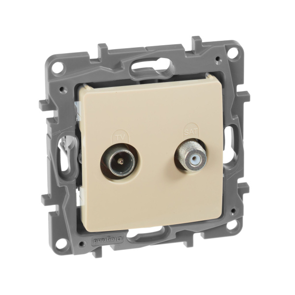 Купить Legrand Etika Слоновая кость Розетка TV/SAT 2-х кабельная 672357