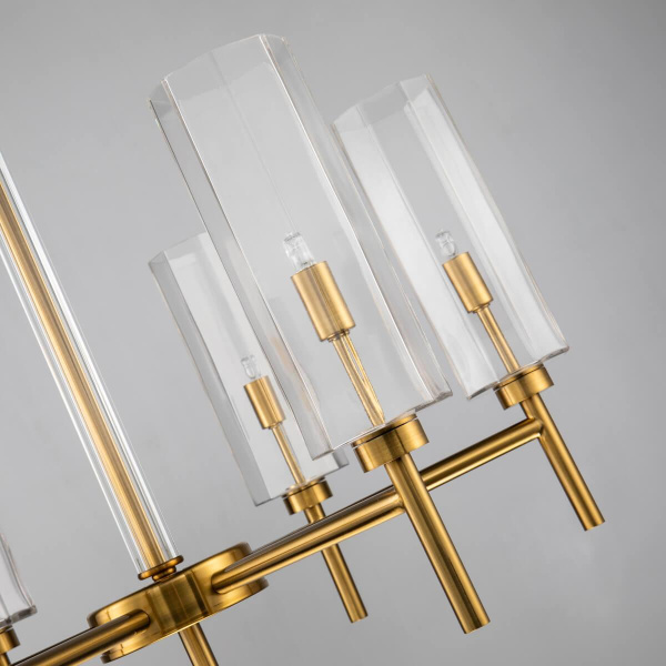 Купить Favourite 2648-6P подвесная люстра Каркас цвета латунь, плафоны из прозрачного стекла