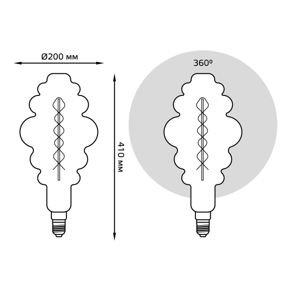 Купить Gauss Лампа Filament Honeycomb 8W 380lm 2700К Е27 gray flexible LED 159802008