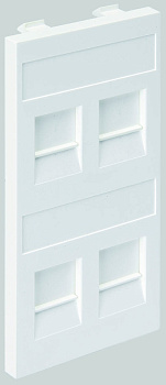 Simon Connect Алюминий Адаптер на 4 RJ45 CJ545U(FM), CJ546U(FM), шторки, Cima-модуль 52x108мм S76C-8