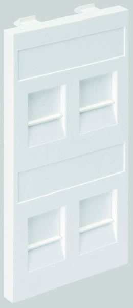 Simon Connect Алюминий Адаптер на 4 RJ45 CJ545U(FM), CJ546U(FM), шторки, Cima-модуль 52x108мм S76C-8