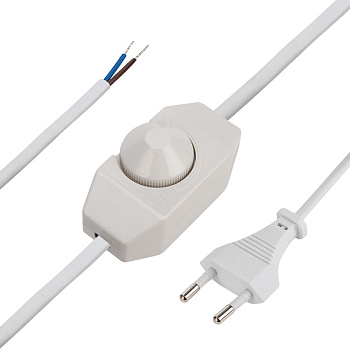 Сетевой шнур с диммером, 2х0,75 мм², 2 м белый Rexant 11-1139