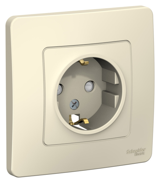Купить Systeme Electric Blanca внутр Молочная Розетка с/з со шторками, 16А, 250В