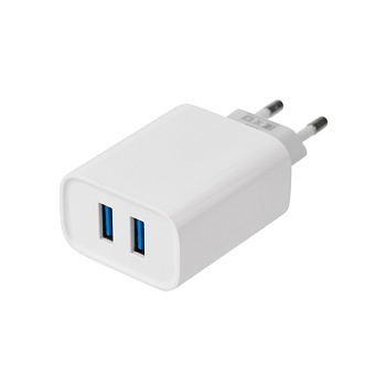 Сетевое зарядное устройство для iPhone/iPad 2 x USB, 5V, 2.4 A, белое Rexant 16-0276