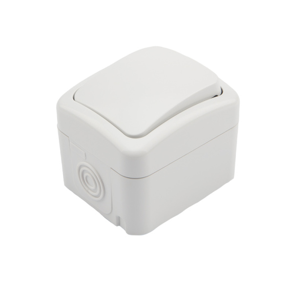 Kranz Переключатель проходной Mini OG IP54, о/у, белый KR-78-0603