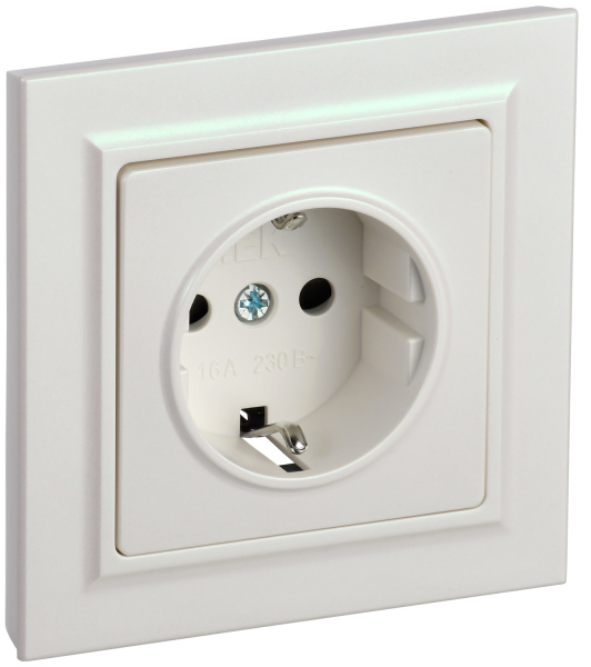 IEK BRITE Жемчуг Розетка с з/к/ш 16А в сборе РСР14-1-0-БрЖ