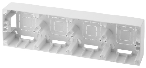 ЭРА 12-6104-01 Белый Коробка наклад. монтажа 4 поста, 12