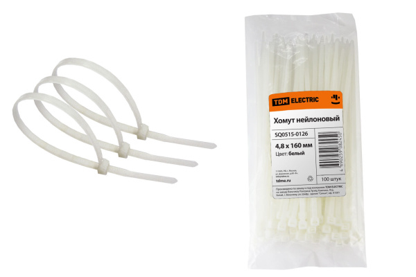 TDM Хомут 4,8х180мм нейлон (белый) (100шт) SQ0515-0126