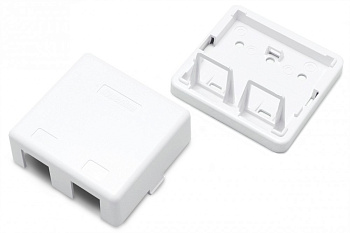 Hyperline SBB3-2-WH Корпус настенной розетки для установки 2-х вставок типа Keystone Jack, белый 441129