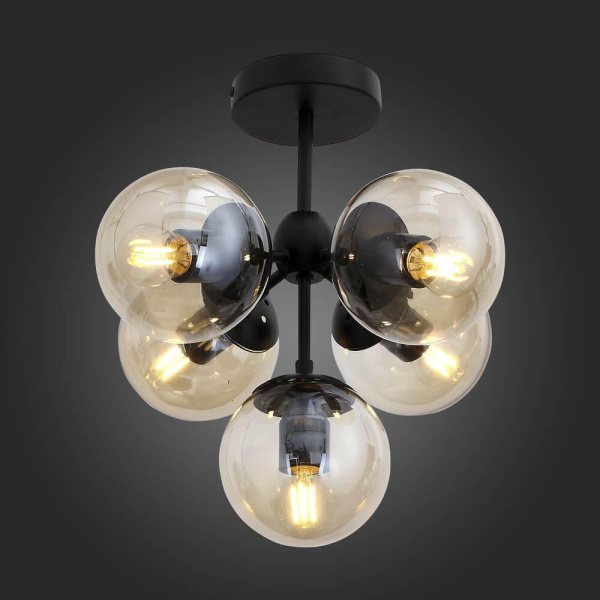Купить ST LUCE SL549.402.05 Люстра потолочная  Черный/Дымчатый E27 5*60W