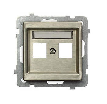 Ospel Sonata Медь (Новое серебро) Накладка компьютерной розетки 2-й, без рамки GPK-2RM/p/44