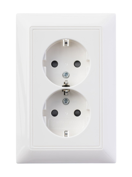 Купить ABB BJB Basic 55 Бел Розетка 2-ая с/з моноблок, с защитными шторками 2CKA002021A0378