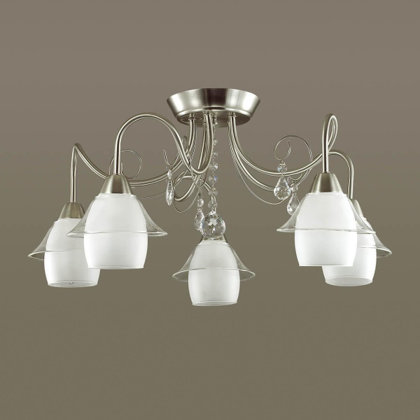 Купить Lumion 3685/5C LN18 177 матовый никель/стекло Люстра потолочная E14 5*40W 220V BRITTANY