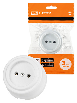 TDM Розетка 2П 10А 250В белая «Виви» SQ1820-1011