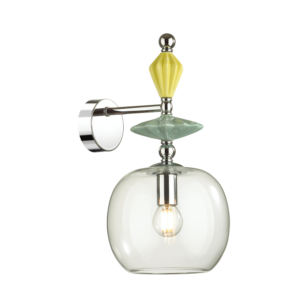 Купить Odeon Light 4893/1WB CLASSIC ODL_EX22 34 хром/раноцветн./керамика/стекло Бра E14 1*40W 4893/1WB BIZET