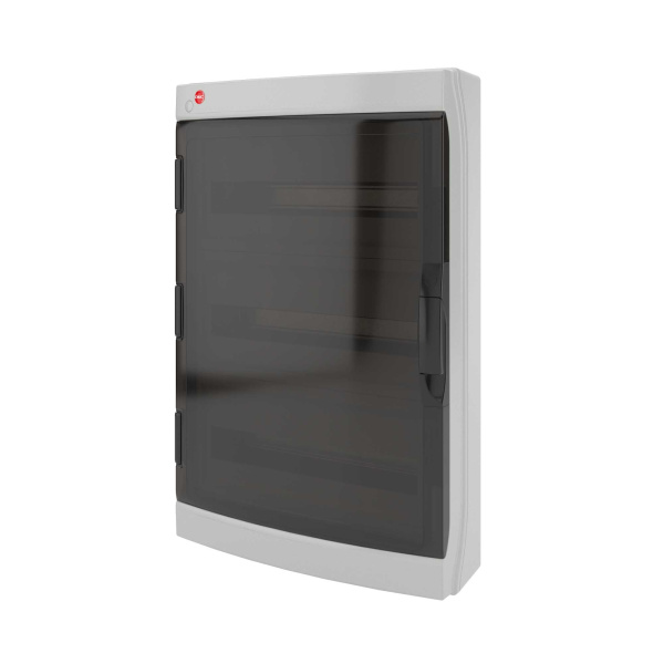 DKC Щиток настенный с дверцей 54 мод.,IP65, серый, с клеммным блоком 63А и замком RB54W6TGDL