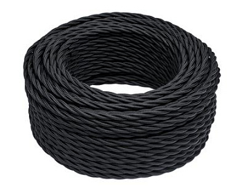 BIRONI Черный матовый Витой провод 2*2,5 10м B1-425-73-10