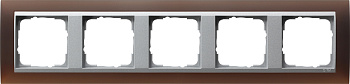Gira Event Opaque Темно-коричневый/Алюминий Рамка 5-ая 021559