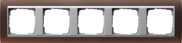 Gira Event Opaque Темно-коричневый/Алюминий Рамка 5-ая 021559