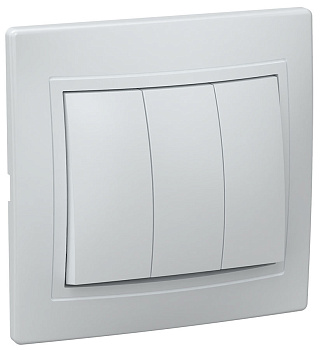 IEK KVARTA ВС10-3-0-КБ Выключатель 3кл 10А (белый)