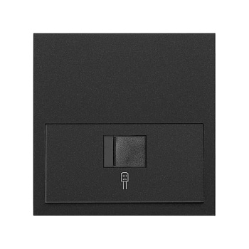 Simon 100 Черный матовый Кит 1 пост, фронт. Накладка на 1 розетку RJ45 10020106-238