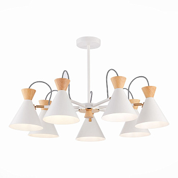 Evoluce SLE125102-07 Люстра потолочная Белый, Золото/Белый, Светлое дерево E14 7*40W