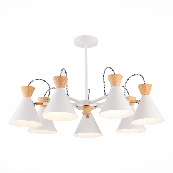 Evoluce SLE125102-07 Люстра потолочная Белый, Золото/Белый, Светлое дерево E14 7*40W