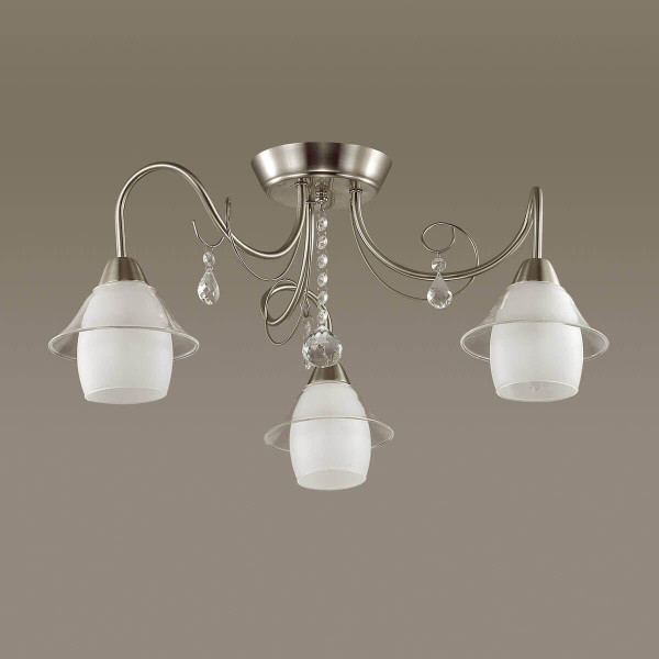 Купить Lumion 3685/3C LN18 177 матовый никель/стекло Люстра потолочная E14 3*40W 220V BRITTANY
