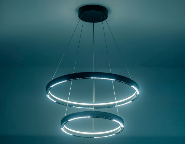 Купить Ambrella Светильник подвесной светодиодный FL5865/2 BK черный 45W 3000K/4200K/6400K D600/400*830 (без ПДУ)