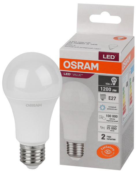 Osram LVCLA125 15SW/865 230V E27 10X1 4058075579217