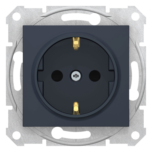 SE Sedna Графит Розетка 1-я с/з с защитными шторками 16А, 250В SDN3000170