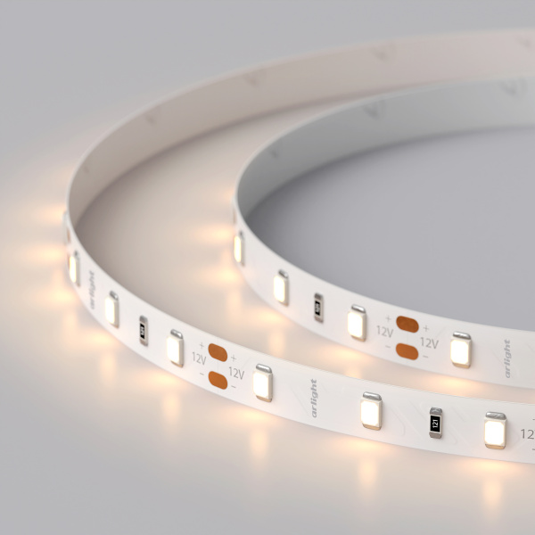 Купить Arlight Светодиодная лента RT-A60-8mm 12V Warm2700 (7.2 W/m, IP20, 2835, 5m) (Открытый) 015702(2)