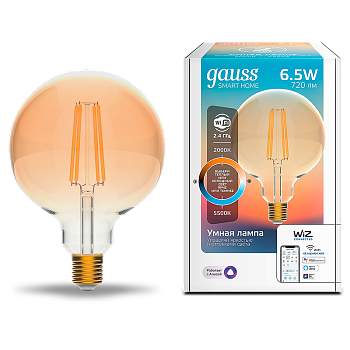 Gauss Лампа Smart Home Filament G95 6,5W 720lm 2000-5500К E27 изм.цвет.темпр.+диммирование LED 1340112
