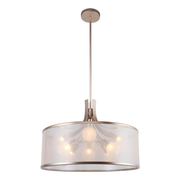 Favourite подвесная люстра каркас цвета античное золото, плафоны из белой органзы 2551-9P