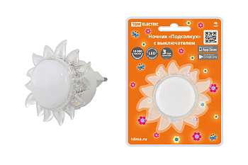 TDM Ночник "Подсолнух" с выключателем, 0,4 Вт, 220 В SQ0357-0031