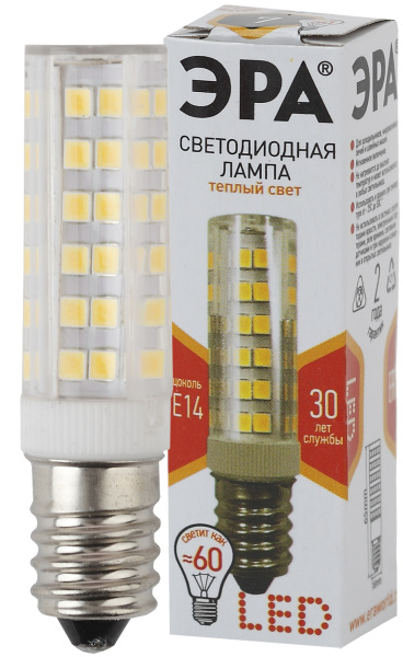 ЭРА LED T25-7W-CORN-827-E14 (диод, капсула, 7Вт, тепл, E14)