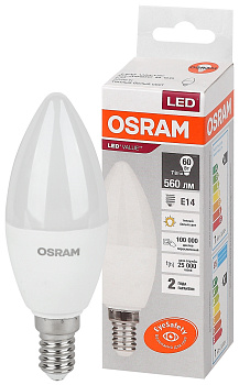 Osram LVCLB60 7SW/830 230V E14 10X1 4058075578883