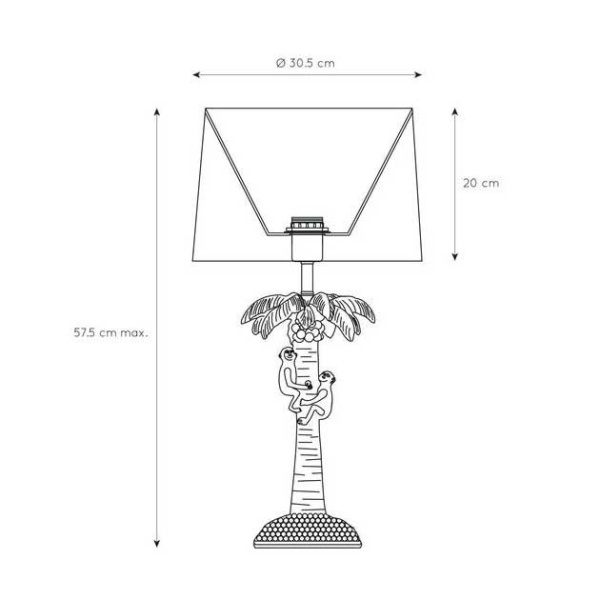 Купить Lucide EXTRAVAGANZA COCONUT Черный Настольная лампа 10505/81/30