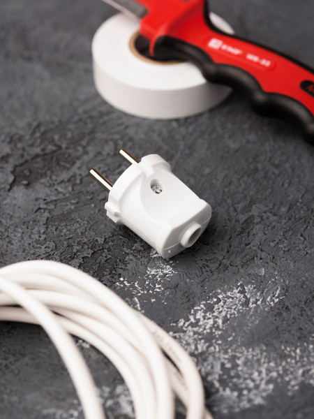 Купить EKF PROxima Вилка прямая б/з бел. 6А 250В