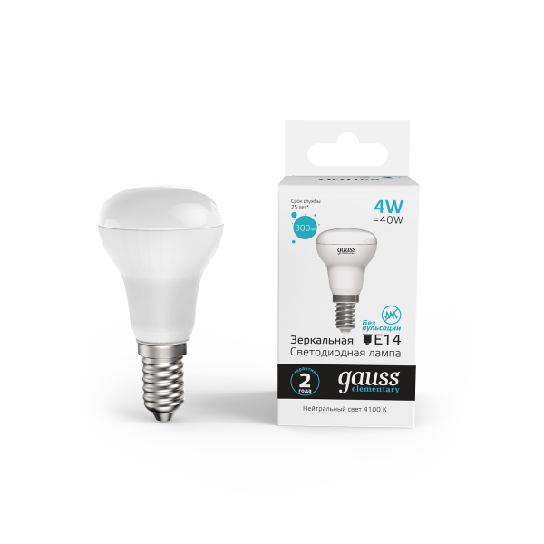 Купить Gauss Лампа Elementary R39 4W 300lm 4100K Е14 LED 1/10/50 63124