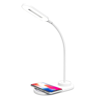 Ambrella Светодиодная настольная лампа с беспроводной зарядкой DE588 WH белый LED 3000-6400K 3W