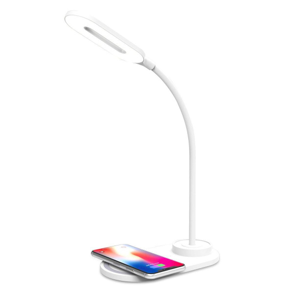 Ambrella Светодиодная настольная лампа с беспроводной зарядкой DE588 WH белый LED 3000-6400K 3W