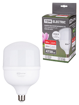 TDM Лампа светодиодная T 50 Вт, 230 В, 6500 К, E27 (140x225 мм) SQ0340-0357