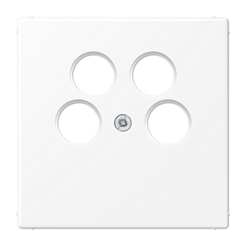 JUNG LS 990 Белый матовый Крышка для TV-SAT розетки с 4-мя гнёздами LS990-4SAT2WWM