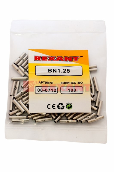 Купить СОЕДИНИТЕЛЬНАЯ ГИЛЬЗА L-15мм 0.5-1.5мм² (ГМЛ (DIN) 1,5) Rexant 08-0712