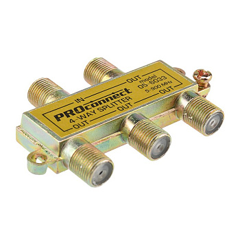 PROconnect Делитель ТВ х 4 под F Разъем 5-900 МГц 05-6033