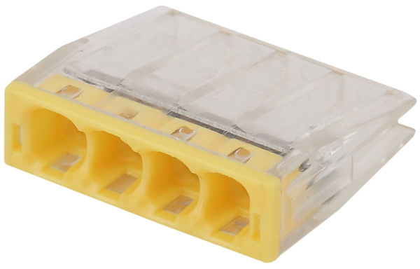 ЭРА NO-224-42 Клемма СМК компактная с пастой, серия 244, 4 отверстия, 0,5-2,5 мм2 (упак. 4 шт.)