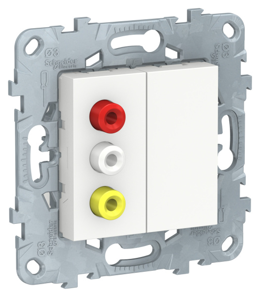 Купить SE Unica New Бел Розетка 3 RCA NU543118