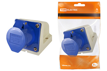 TDM Розетка 133 стационарная 2Р+РЕ 63А 220В IP54 SQ0602-0010