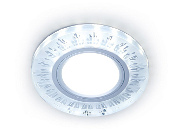 Ambrella Встраиваемый точечный светильник с LED подсветкой S216 CL/FR прозрачный/матовый GU5.3+3W(LED COLD) D90*25